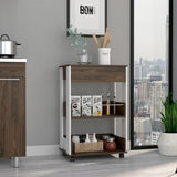 Verona Kitchen Cart -Kitchen -White / Dark Walnut