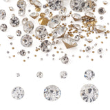 Fashewelry 2600pcs 7 Size Glass Pointed Back Rhinestone with Golden Back 1mm/2mm/3mm/4mm/5mm/6mm/8mm Crystal Faceted Diamond Loo