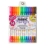 Tulip Dual Tip Fabric Markers 14 Pack Fine Tip & Brush Tip