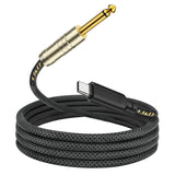 J&D USB C to 6.35 mm 1/4 inch TS Guitar Audio Cable, Audio Recording, Bass, Electronic Piano Microphone Cord Compatible with iPh