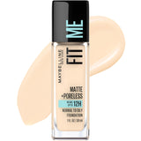 Maybelline Fit Me Matte + Poreless Liquid Oil-Free Foundation Makeup Porcelain 1 Count (Packaging May Vary) -Like New