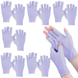 Geyoga 6 Pairs Fingerless Moisturizing Gloves Eczema Cotton Gloves for Adults Half Finger Touchscreen Lotion Overnight Dry Hands