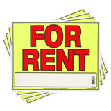 Sunburst Systems 3647 For Rent Sign with Blank Space for Writing, and Directional Arrow, Weather Resistant, 11 H x 14 W, 4 pack