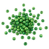 Elecrelive 300Pcs Painted Green Wooden Beads 10mm Natural Round Wood Beads Xmas Decor for Bracelet Necklace Craft Home Party Dec