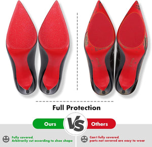 16 Pack Sole Protector for High Heel Shoes Red Bottom Sole Sticker Crystal Clear Sole Guard Protectors Anti Slip 16 Sheets for 8