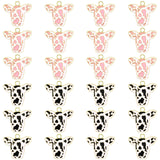 Junkin 24 Pieces Cow Charms Pendants Metal Enamel Cute Cow Charms Pendants Metal Animal Jewelry Making Earrings Necklace for Tha