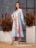 Gosriki Women'S Cotton Blend Anarkali Printed Kurta With Pant (Santra Orange-Nw-Gs_L_Orange_Large),Orange,,B0D5VK3JL1