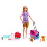 Barbie Careers Doll & Accessories, Animal Rescue & Recovery Playset with Blonde Doll, Baby Monkey & Tiger Figures, Carrier & Mor