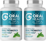 Oral Probiotics For Mouth Bad Breath Treatment For Adults: Dentist Formulated Blis K12 M18 Advanced Oral Probiotics For Teeth And Gums 60 Chewable Oral Health Probiotics Supplement Tablets (Mint 2Pk) -Like New
