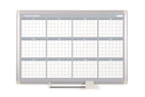 Magnetic Steel Dry-Erase Twelve Month Planner, 24 X 36, Aluminum Frame