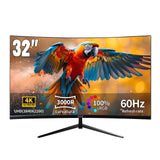 ZZA 32 4K Curved Gaming Monitor - UHD(3840 * 2160) 60Hz Computer Monitor, Immersive Gaming Experience with Refresh Rate, VA Pane