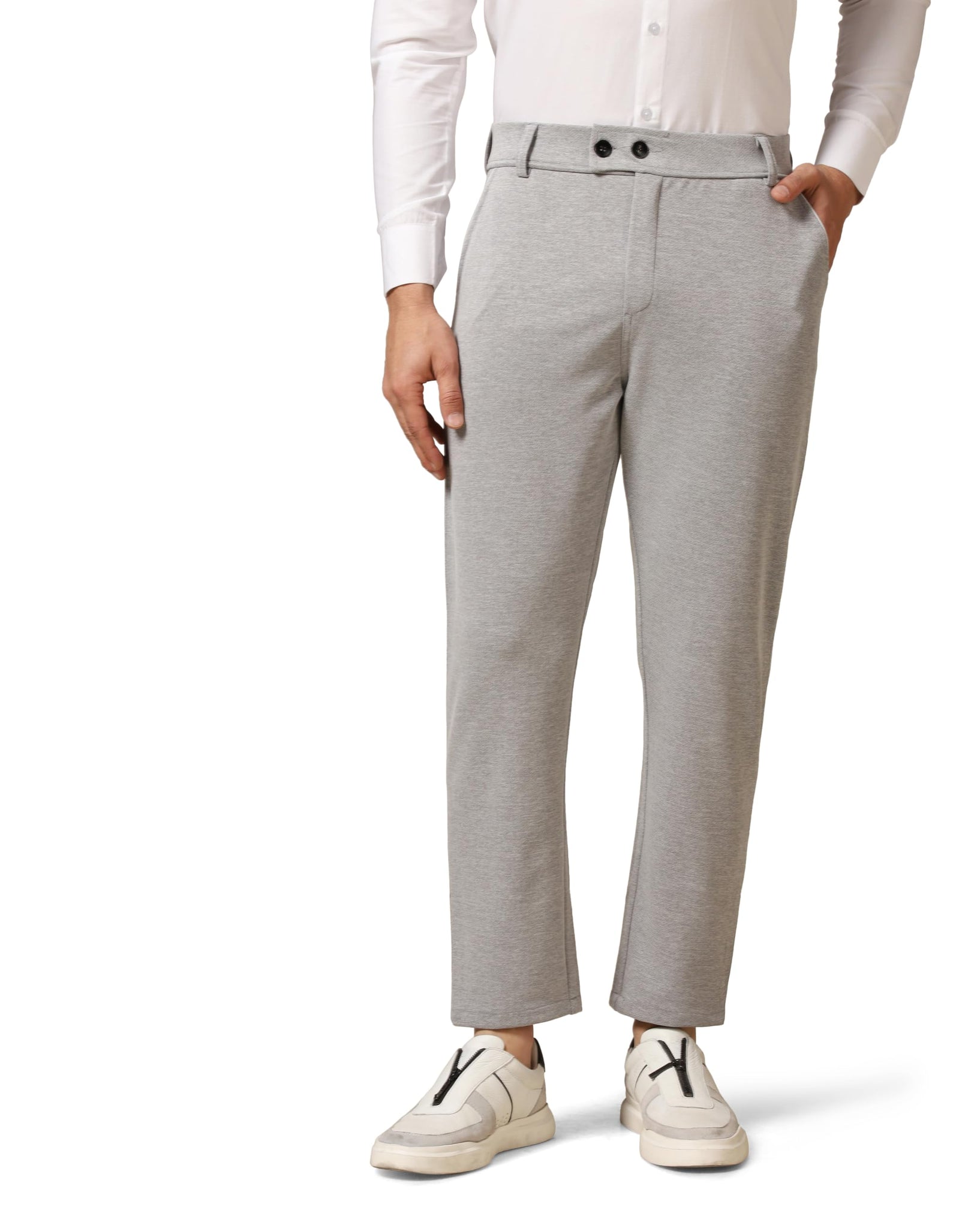 Toplot Men'S Formal Trousers || Slim Fit Men'S Wear Trousers || Stretchable Formal Pant Trousers || Trouser For Men (Formal-5181-Silver-36),Silver,36,B0DKBM659H
