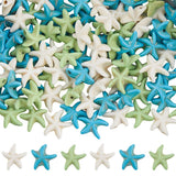 SUNNYCLUE 1 Box 150Pcs 3 Colors Blue Starfish Beads Turquoise Starfish Beads Synthetic Green White Sea Star Summer Hawaii Ocean 
