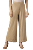 Aurelia Gold Solid Poly-Blend Palazzos Ethnic Bottomwear