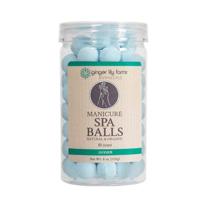 Ginger Lily Farms Botanicals Manicure Spa Balls Ocean, Manicure Soak Balls Replenishes Moisture, Softens And Conditions Skin, 8 
