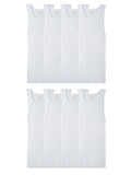 Fruit of the Loom Mens Lightweight Active Cotton Blend Undershirts, Tank8 PackWhite, Medium