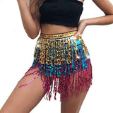Vritraz WomenS Chiffon Belly Dance Hip Scarf Waistband Belt Skirt Mixed Colors Sequence Beads And Golded Coins 0 Gold Black Pin