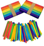 Eclet 100 Colour Wooden Craft Stick Premium Natural Wooden Piece Ice Cream Sticks