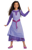 Asha Costume, Official Disney Wish Child Costume with Attached Belt, Kids Size Small (4-6x)