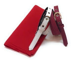 Womens Formal Casual Denim Material Jeans Belts 2Pcs White And Maroon