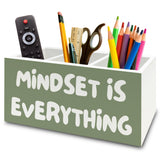 XPH Green Inspirational Pen Pencil Holder Organizer for Desk, Inspirational Gifts for Women, Mindset Is Everything Motivational 