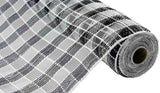 Craig Bachman 10 Metallic Check Mesh: 10 Yards (Black, White) Craft Floral Arrangement Wreath Making Wedding Mesh Ribbon