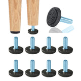 8 PCS M6 Thread Adjustable Furniture Levelers Screw in Threaded, Adjustable Levelers Feet Screw On Furniture Glide Leveling for 