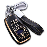Cacacar for Subaru Key Fob Cover with Keychain, for Forester Outback BRZ Legacy CrossTrek Premium Soft TPU 360 Degree Protection