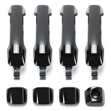 HECASA Door Handles Kit Compatible with 2007-2022 Toyota Tundra Crewmax Sequoia Glossy Black 4Pcs Full Set Replacement for 81295