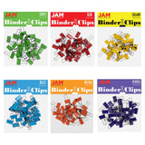 JAM PAPER Colorful Binder Clips - Small - 3/5 Inch (15 mm) - Assorted Binderclips - 6 Packs of 30