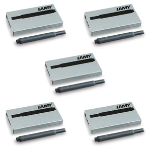 Boxiti Set - Lamy T10 Black Ink Cartridges 5 Boxes 25 Cartridges Total