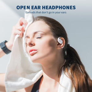 PSIER Open Ear Bluetooth Headphones, 40 Hours Playtime Bluetooth 5.3 Wireless Sports Earbuds with Digital Display Charging Case,