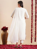 Gosriki Women'S Rayon Blend Staright Embroidered Kurta With Pant & Dupatta (Kochi White-Gs_L_White_Large),White,,B0DFCH4LN7