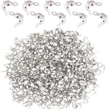 Metal Open Bead Tips Knot Covers Crimp Covers 100Pcs Silver Finish