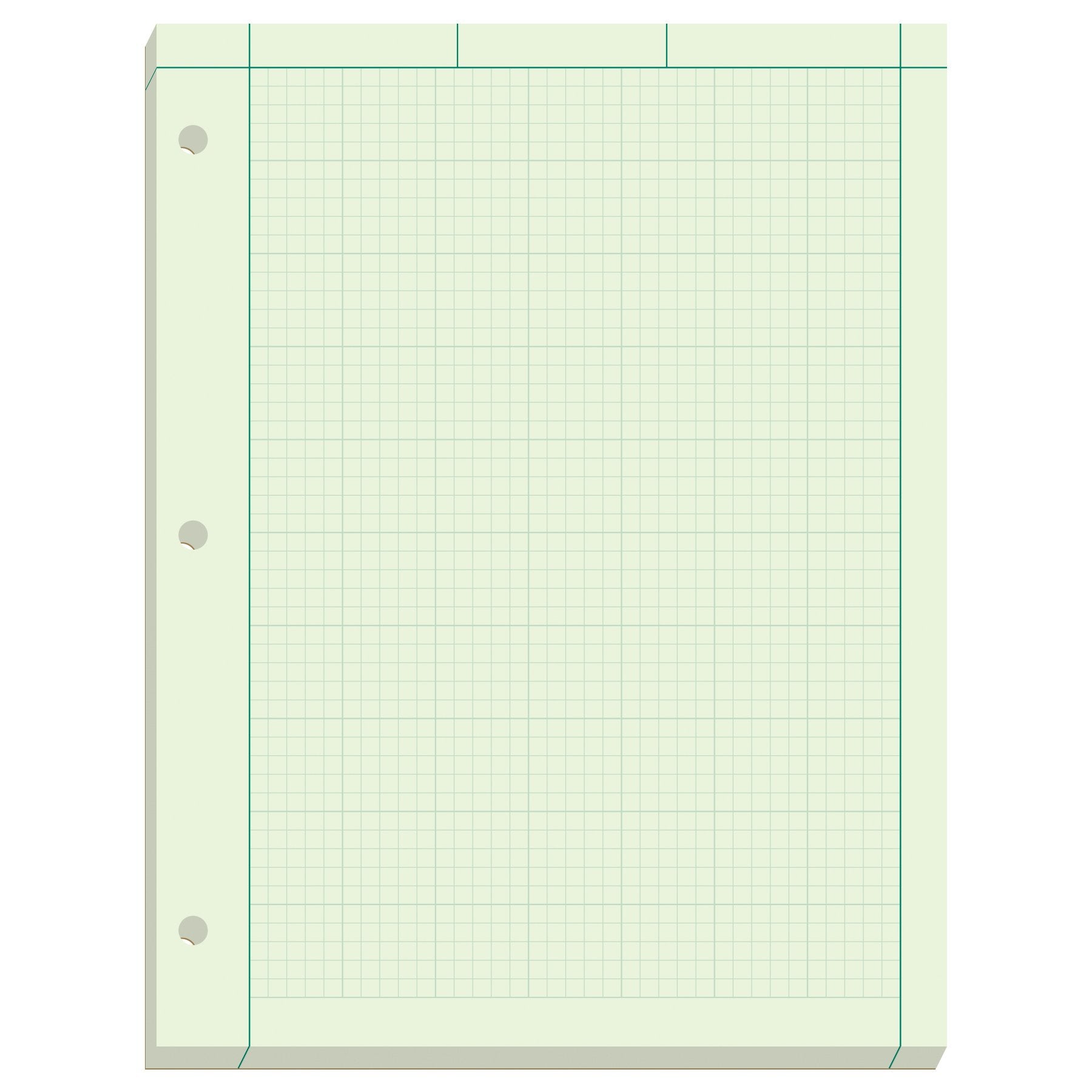 Ampad Engineer Pad, 5 Squares per Inch, 8.5 x 11, 200 Sheet Pad, Green (22-144)