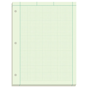 Ampad Engineer Pad, 5 Squares per Inch, 8.5 x 11, 200 Sheet Pad, Green (22-144)