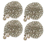 Mytee Products 4 Pack 5/16 Inch x 16 FT Grade 70 Binder Chain with Clevis Grab Hooks G70 Transport Tow Chain 4,700 Lbs Worki