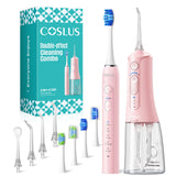 COSLUS C51C30 Electric Toothbrush with Water Flosser Combo: Portable Oral Clean Kit for Teeth Brushing & Flossing, Multiple Mode