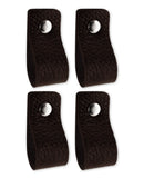 Brute Strength - Leather Drawer Pulls - Black - 4 pcs - 4-15/16 x 1 - Leather Handle - Leather Dresser Pulls - Cabinet knobs Dr