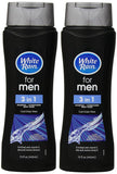 White Rain for Men 3 in 1 Shampoo/Conditioner/Body Wash Cool Ocean Wave - 15 oz, Pack of 2