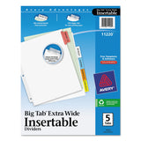 Avery 11220 Extra Wide Insertable Dividers,11Inch x9Inch,5Tab,Multi/WE Paper