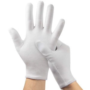 5Pairs (10Pcs) Moisturizing Gloves Overnight for Men and Women, Washable SPA White Cotton Gloves for Dry Hands Eczema Work Inspe