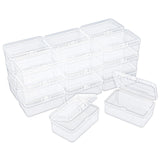 Thintinick 20 Pack Rectangular Clear Plastic Storage Containers Box with Hinged Lid for Beads and Other Small Craft Items (3.35 
