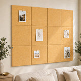 Baysola Felt Bulletin Board Panels 48 x 36 Inch Self Adhesive Wall Tiles Cork Board Alternative for Office Classroom Photos Note