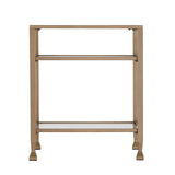 Sei Furniture Jaymes Metal & Glass 3-Tier End Table, Soft Gold