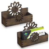 Tatuo 2 Pcs Dog Business Card Holder for Desk Wooden Business Card Stand Farmhouse Wooden Open Postcard Organizer Wood Display S