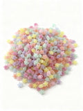 MoMolly 400 Pcs Beads for Crafts with Holes Pony Frosted Acrylic Filler Spacer Beads Bulk Star Shape for DIY Crafts Decoration a
