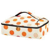 SyXIOP Insulated Casserole Carrier Bag Polka Dot Tangerine Orange Cream