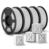 JAYO PLA+ Filament 1.75mm Bundle,3D Printer Filament PLA Plus, 1.1 Kg Per Spool, 4.4KG, White Pack of 4