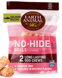 Earth Animal No Hide Small Long Lasting Dog Chew Rolls, Salmon - 2 Count